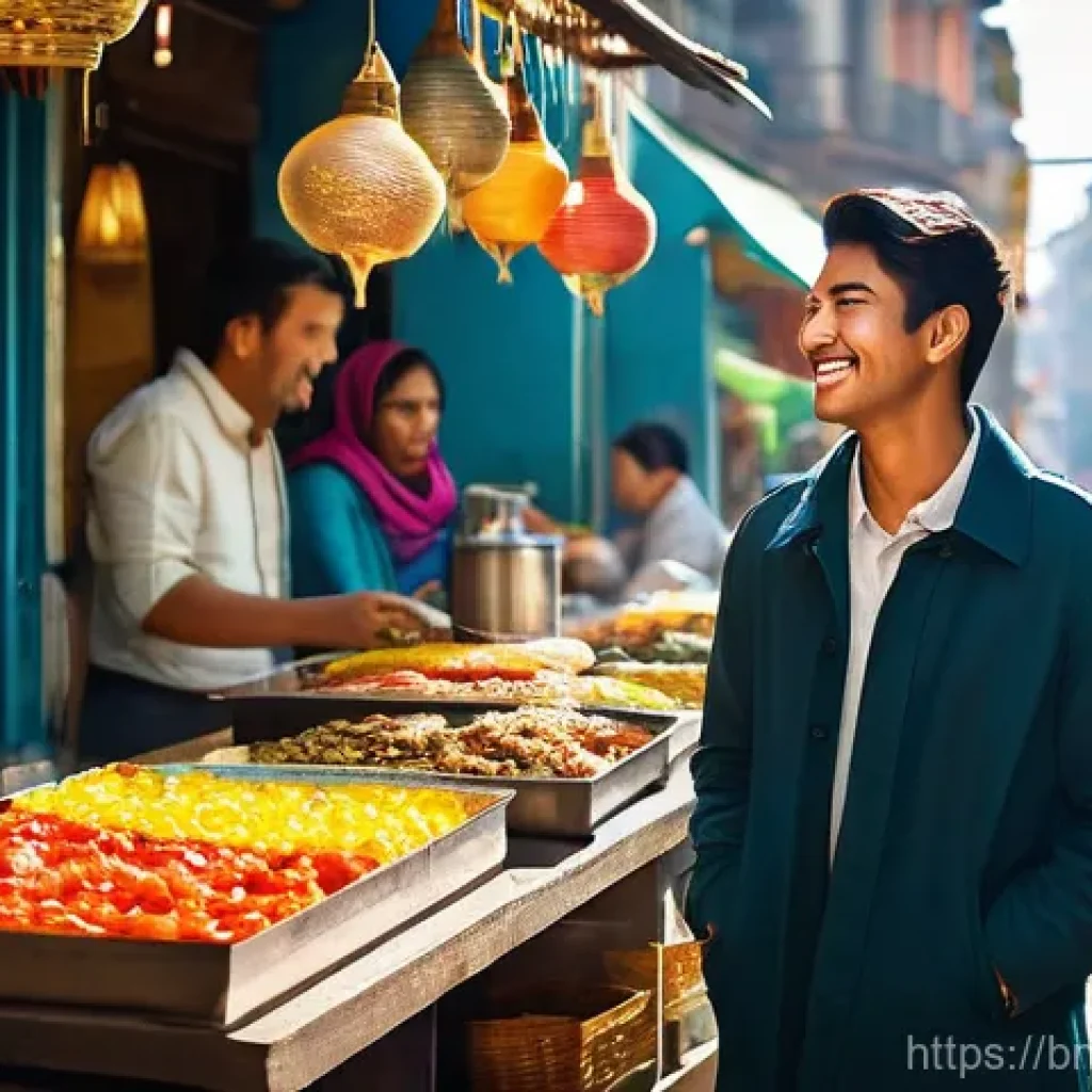 문화 충격의 발달 단계 알아보기 - **"New Horizons: The Honeymoon Phase"**
A young adult, wearing modern and modest travel attire s...