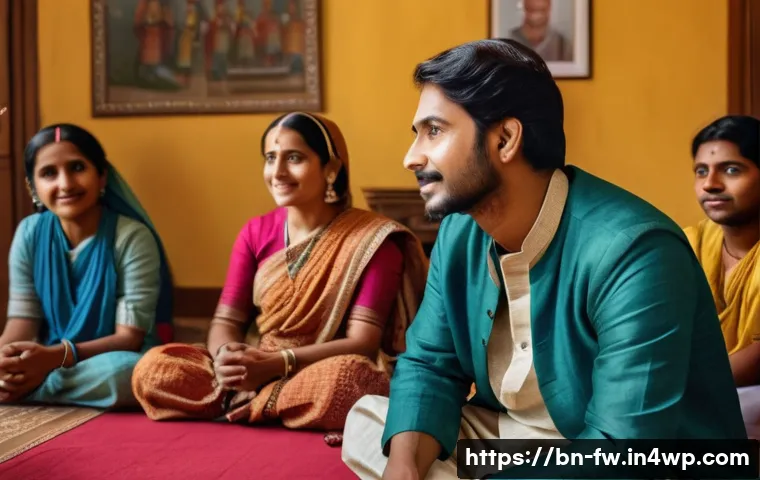 문화 충격을 완화하는 소통 기술 - A thoughtful scene showing a Bengali person engaging in active listening during a cross-cultural con...