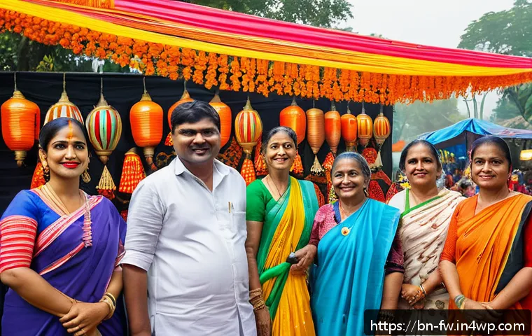 문화 충격을 해소하는 커뮤니티 행사 참여하기 - A vibrant community festival scene in Bangladesh showcasing diverse Bengali cultural traditions, wit...